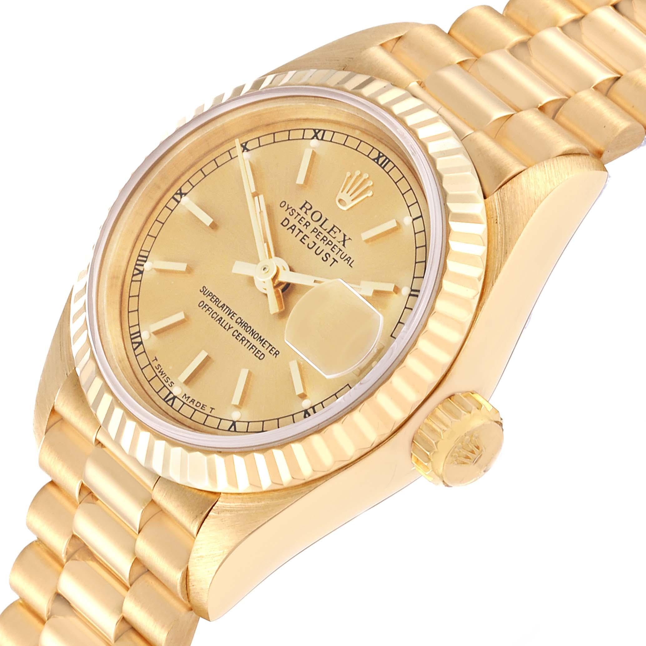 Rolex Datejust President Yellow Gold Ladies Watch 69178 2