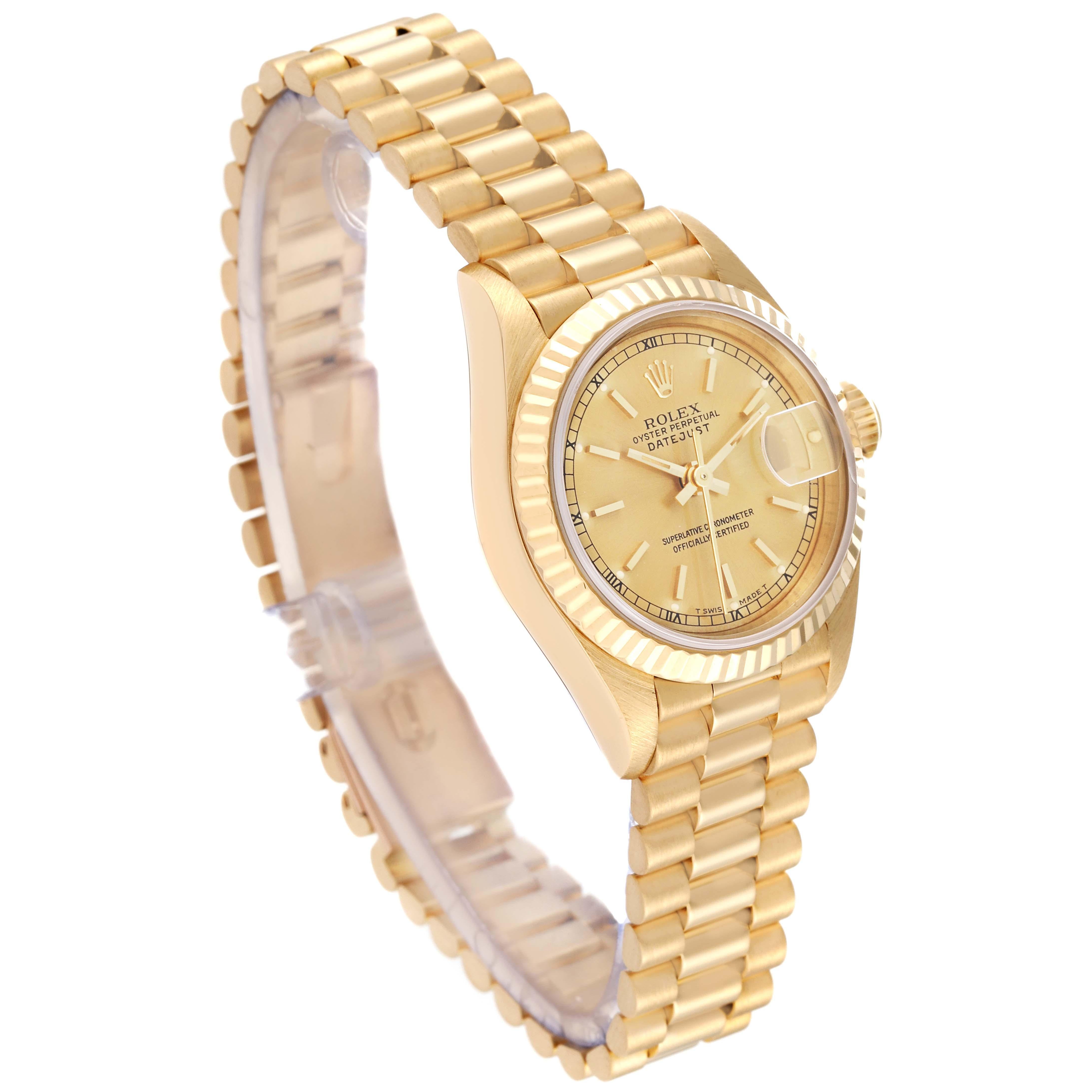 Rolex Datejust President Yellow Gold Ladies Watch 69178 4