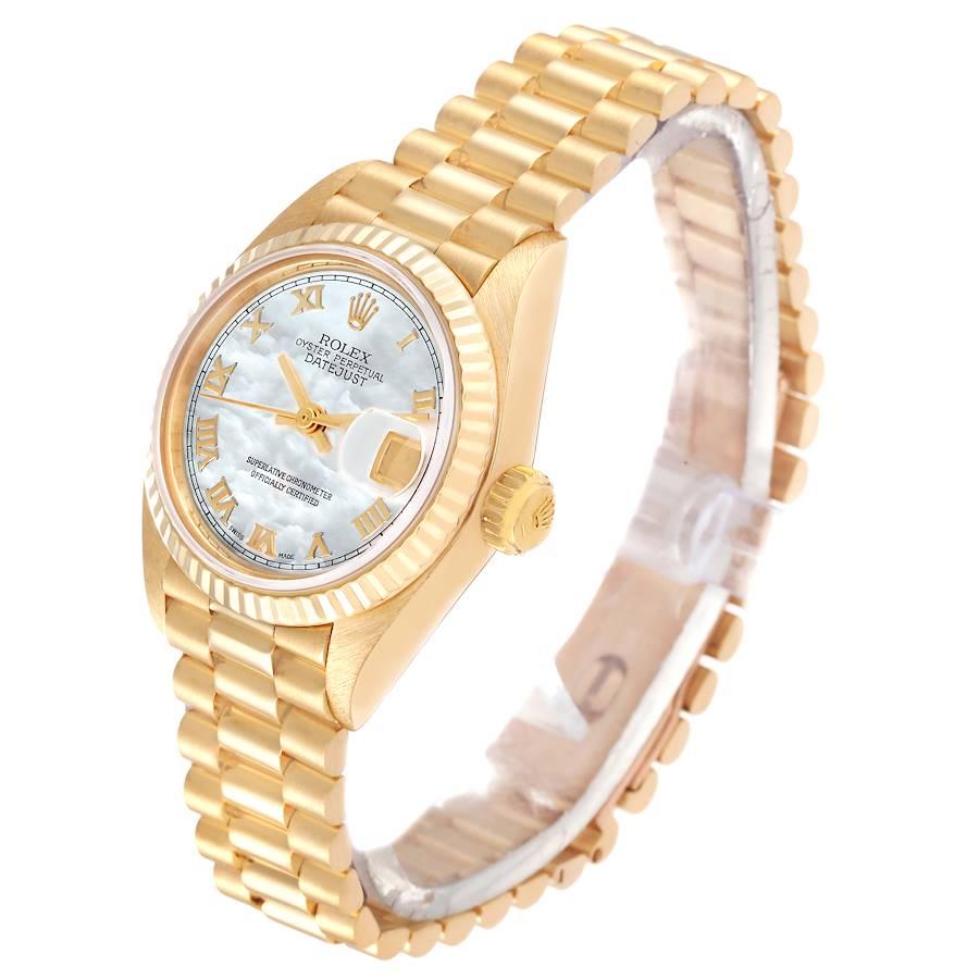 Women's Rolex Datejust President Yellow Gold Mother of Pearl Dial Ladies Watch 69178