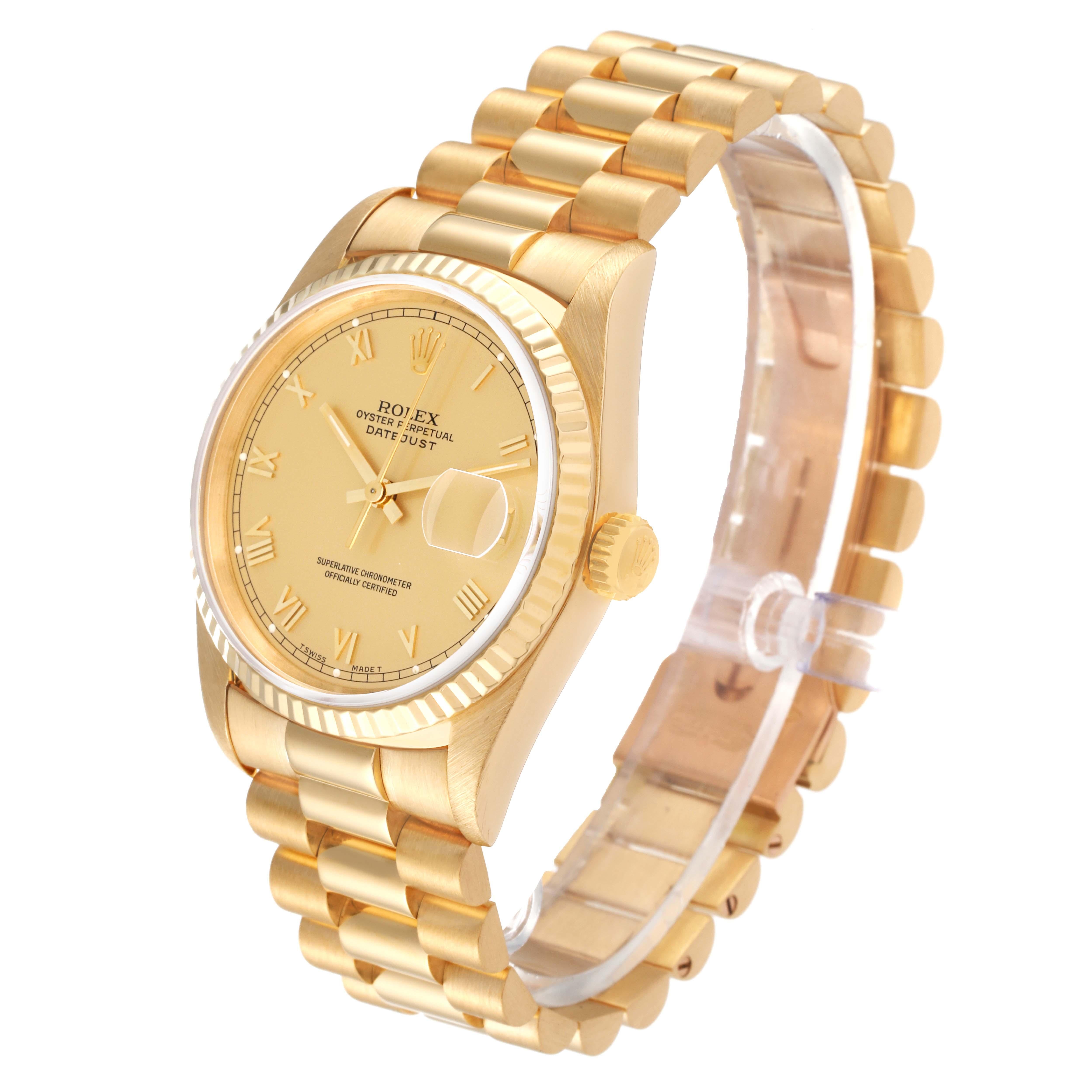 Rolex Datejust President Yellow Gold Roman Dial Mens Watch 16238 In Excellent Condition In Atlanta, GA