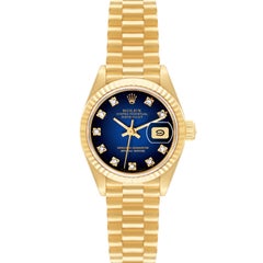 Rolex Datejust President Gelbgold Vignette Diamant Zifferblatt Damenuhr 69178