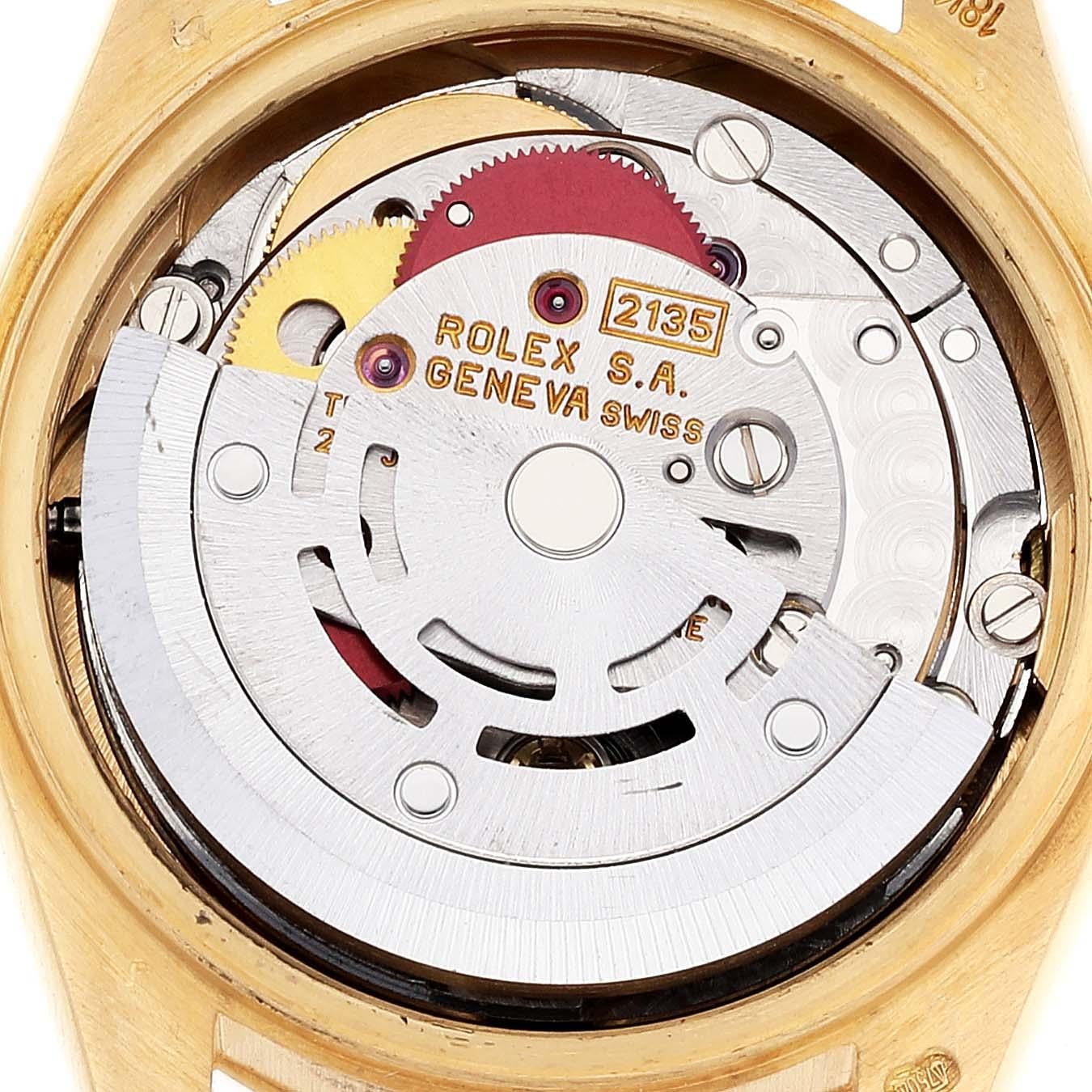 Rolex Datejust President Yellow Gold White Roman Dial Ladies Watch 69178 4