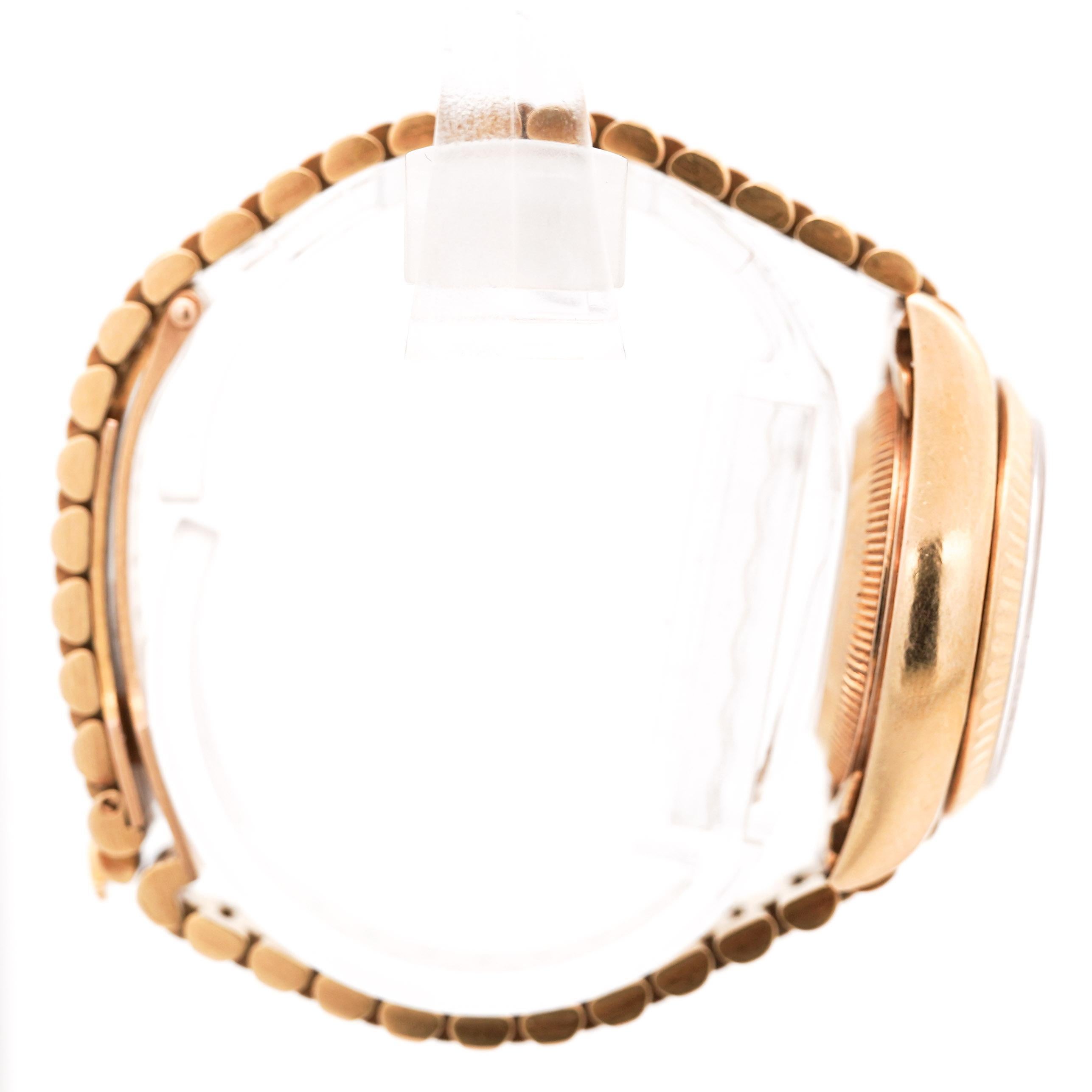 Rolex Datejust Presidential Champagne 18K Gold Diamond Dial Fluted Watch For Sale 2