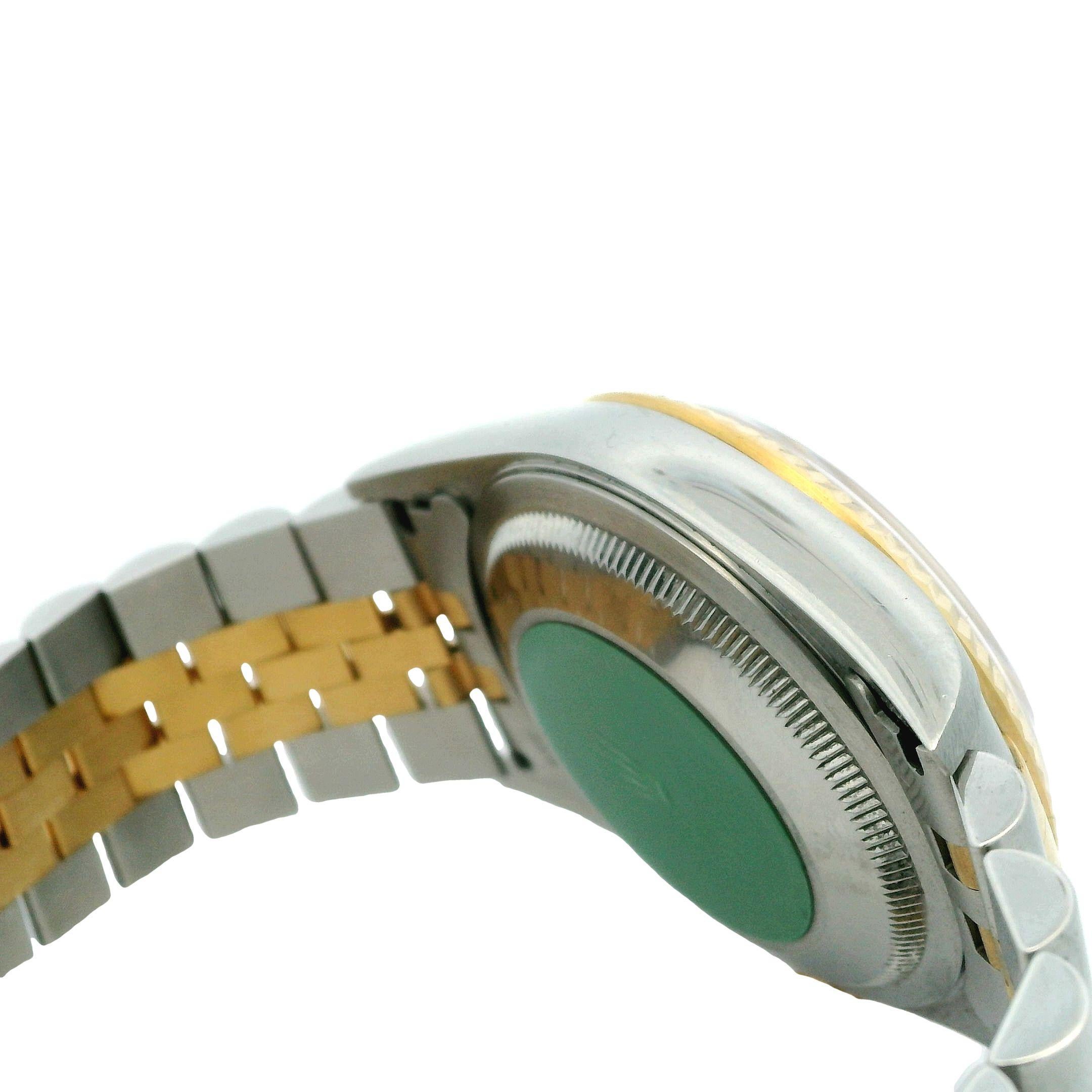 Rolex Datejust Quickset 18K Gold Steel Rare Silver Diamond Dial Watch 16233  For Sale 4