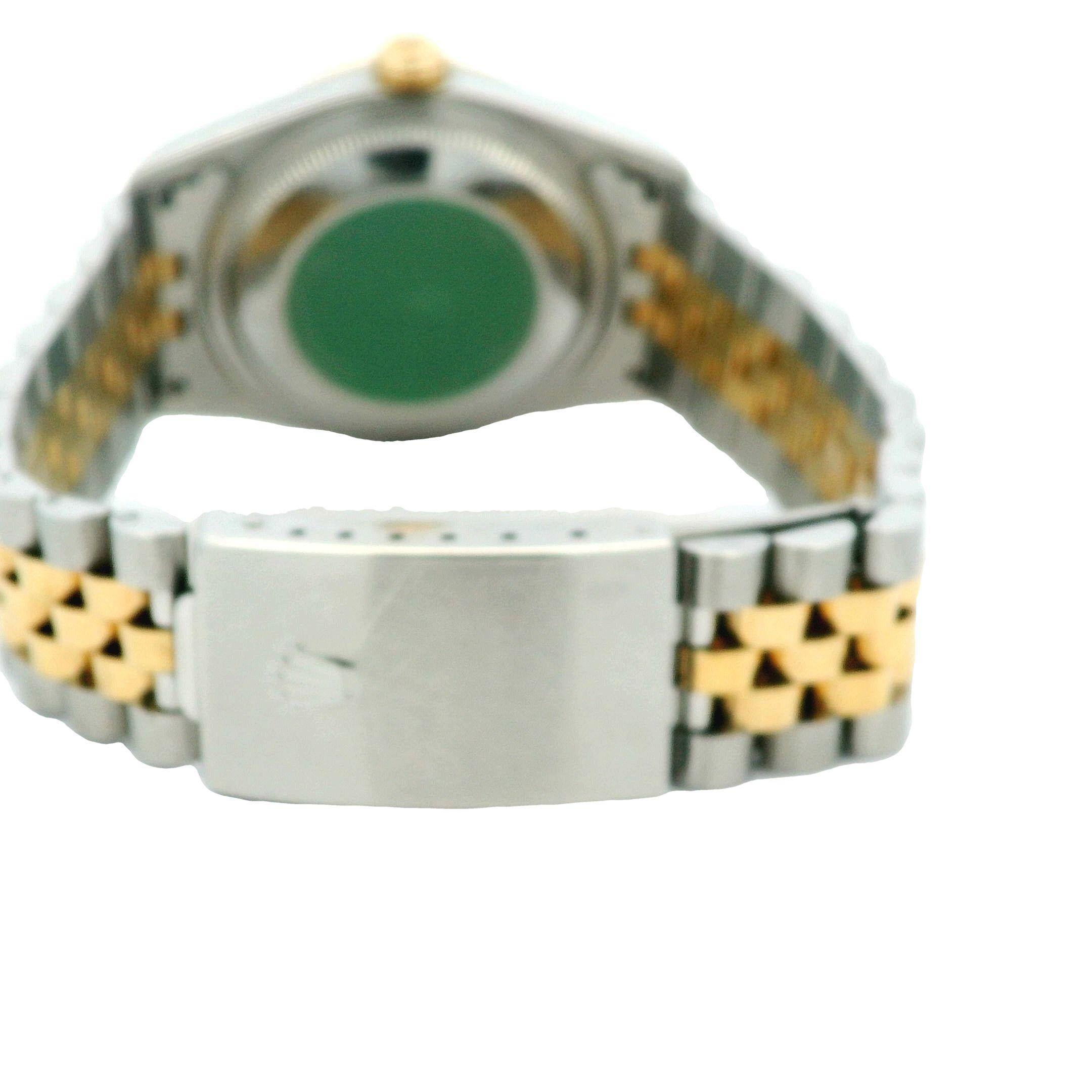 Rolex Datejust Quickset 18K Gold Steel Rare Silver Diamond Dial Watch 16233  For Sale 5