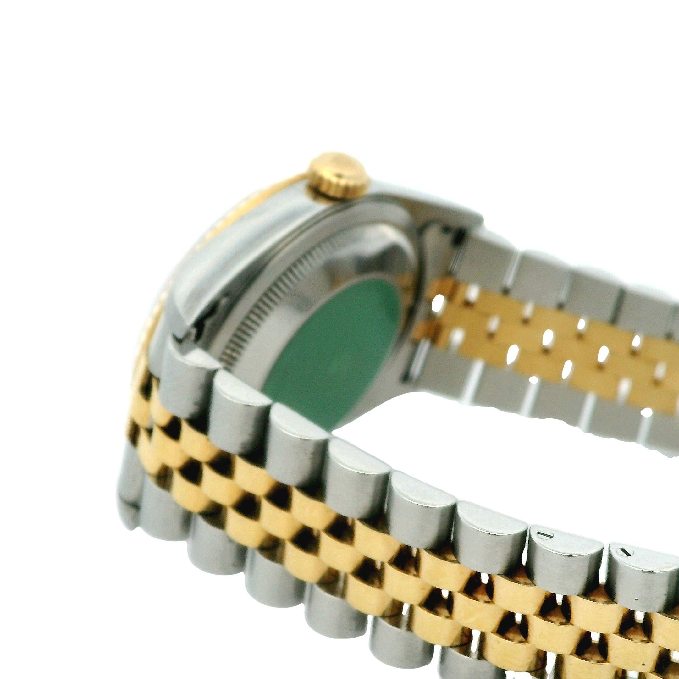 Rolex Datejust Quickset 18K Gold Stahl Rare Silber Diamant Zifferblatt Uhr 16233  im Angebot 1