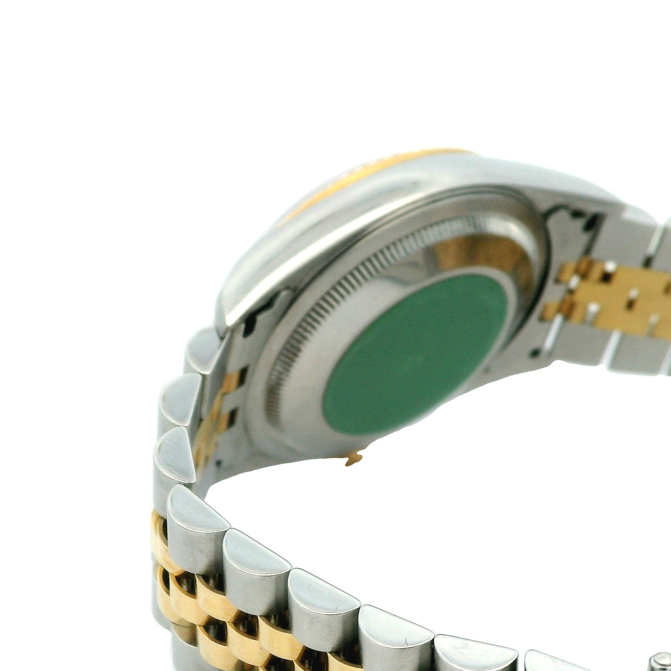 Rolex Datejust Quickset 18K Gold Steel Rare Silver Diamond Dial Watch 16233  For Sale 3
