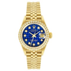 Rolex Datejust Rare Lapis Pyramid Dial Diamond Set 69138