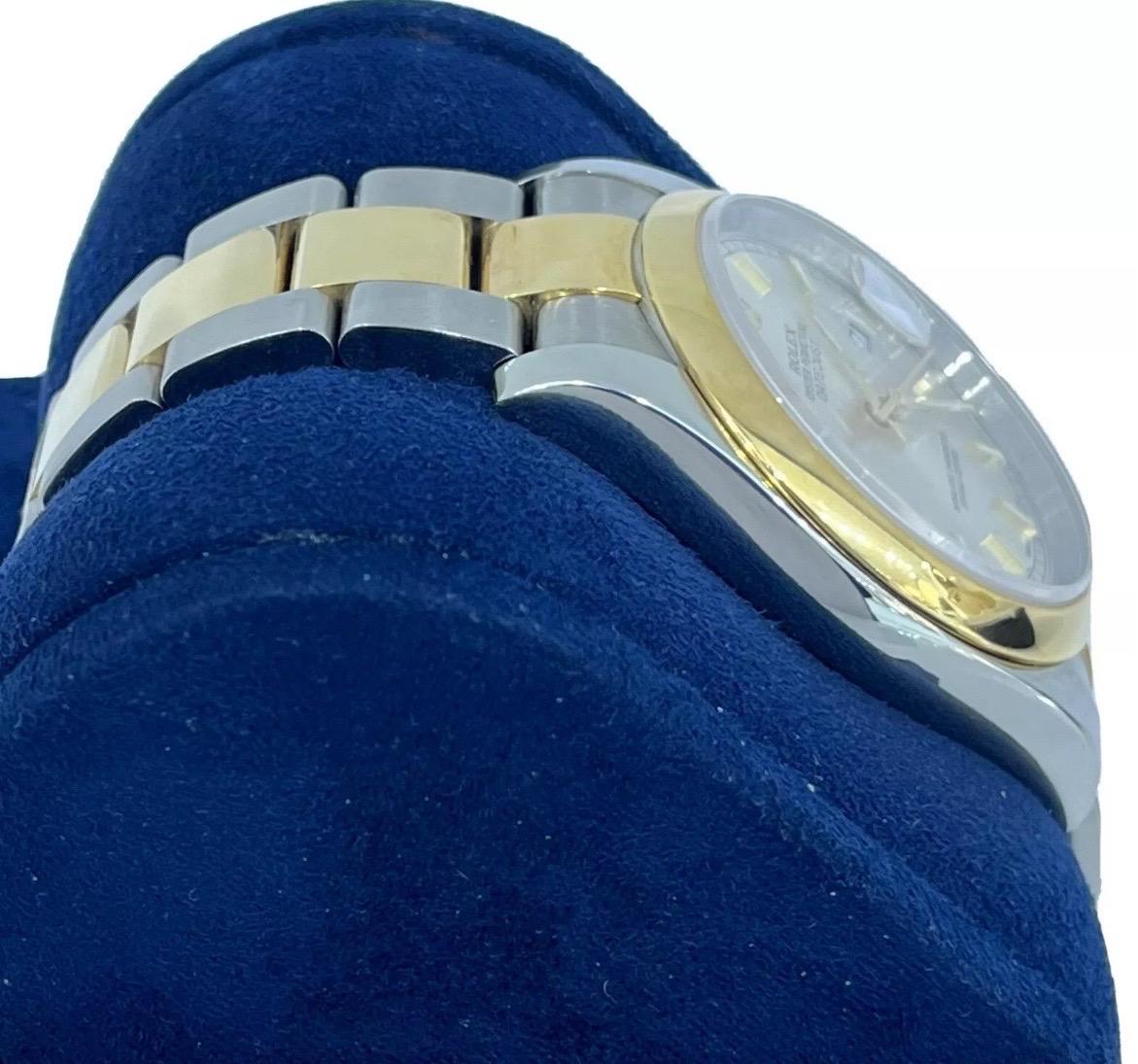 Rolex Datejust Ref 116203 Stainless & 18K Gold Silver Dial 36mm Men's Watch For Sale 1