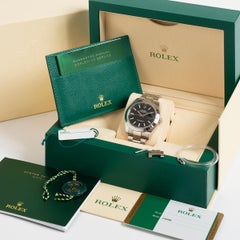 Rolex Datejust Ref 126300 with Desirable Black Baton Dial, Box & Papers