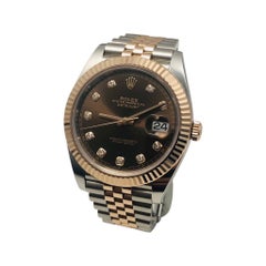 Rolex DateJust Ref. 126331 Zweifarbiges Jubiläumsband Diamant Schokoladen-Zifferblatt