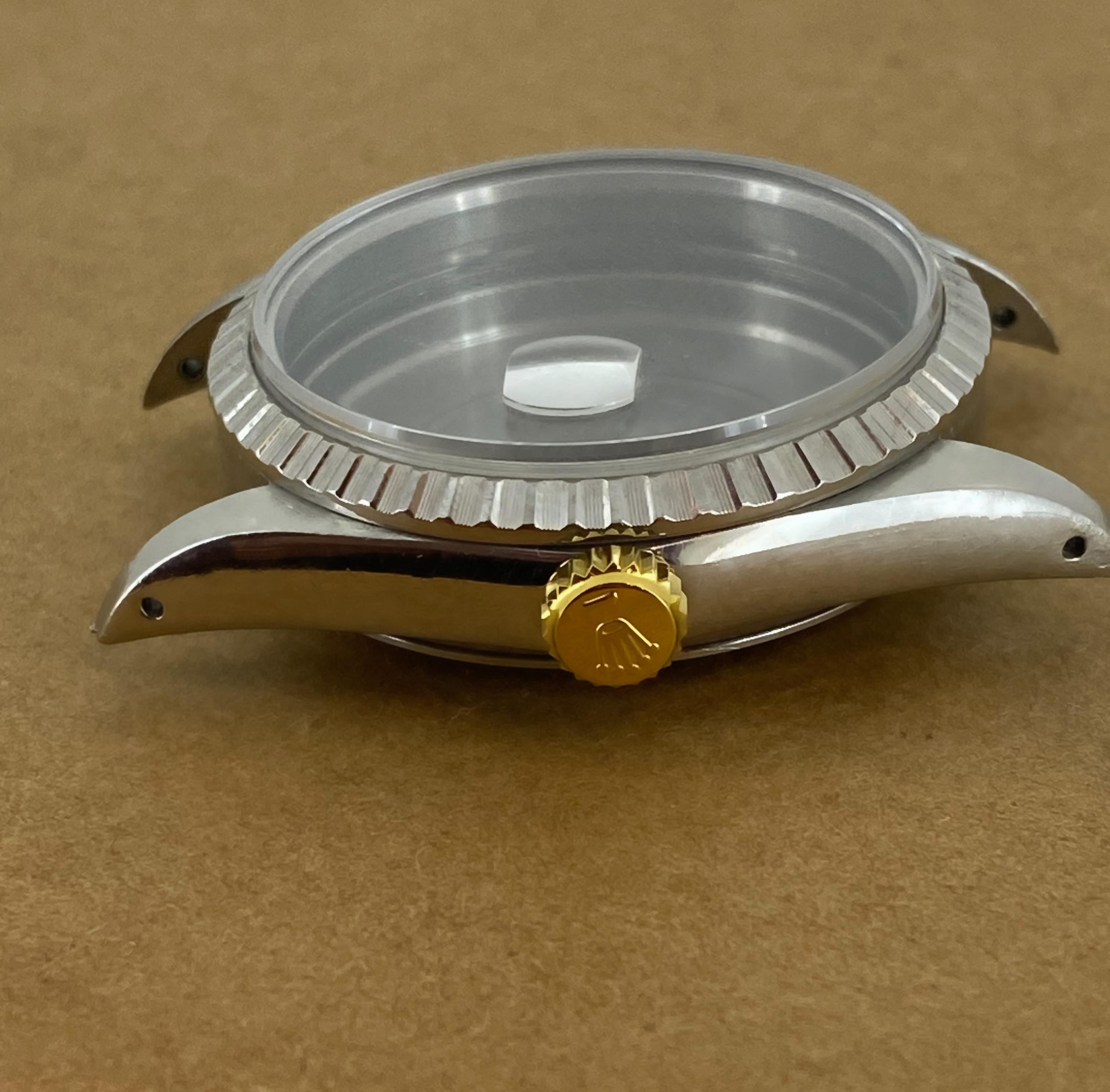 Rolex DateJust ref 16000 S/Stahl 36mm Gehäuse, 18K Gold Rolex Lünette, Glas, Krone im Angebot 1