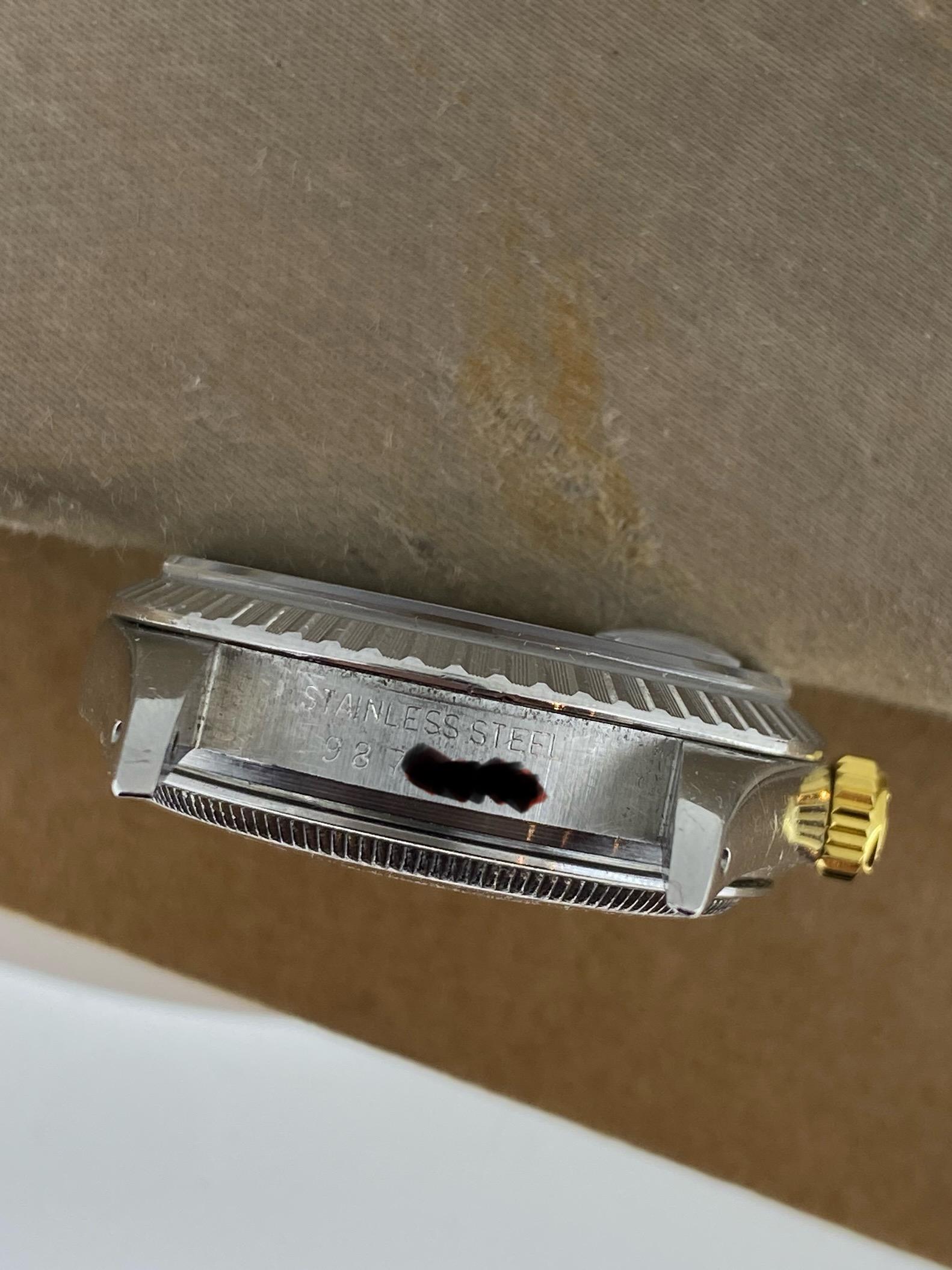 Rolex DateJust ref 16000 S/Stahl 36mm Gehäuse, 18K Gold Rolex Lünette, Glas, Krone im Angebot 3