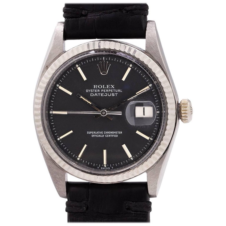 Rolex Datejust Ref 1601 Black Pie Pan Dial, circa 1965 at 1stDibs