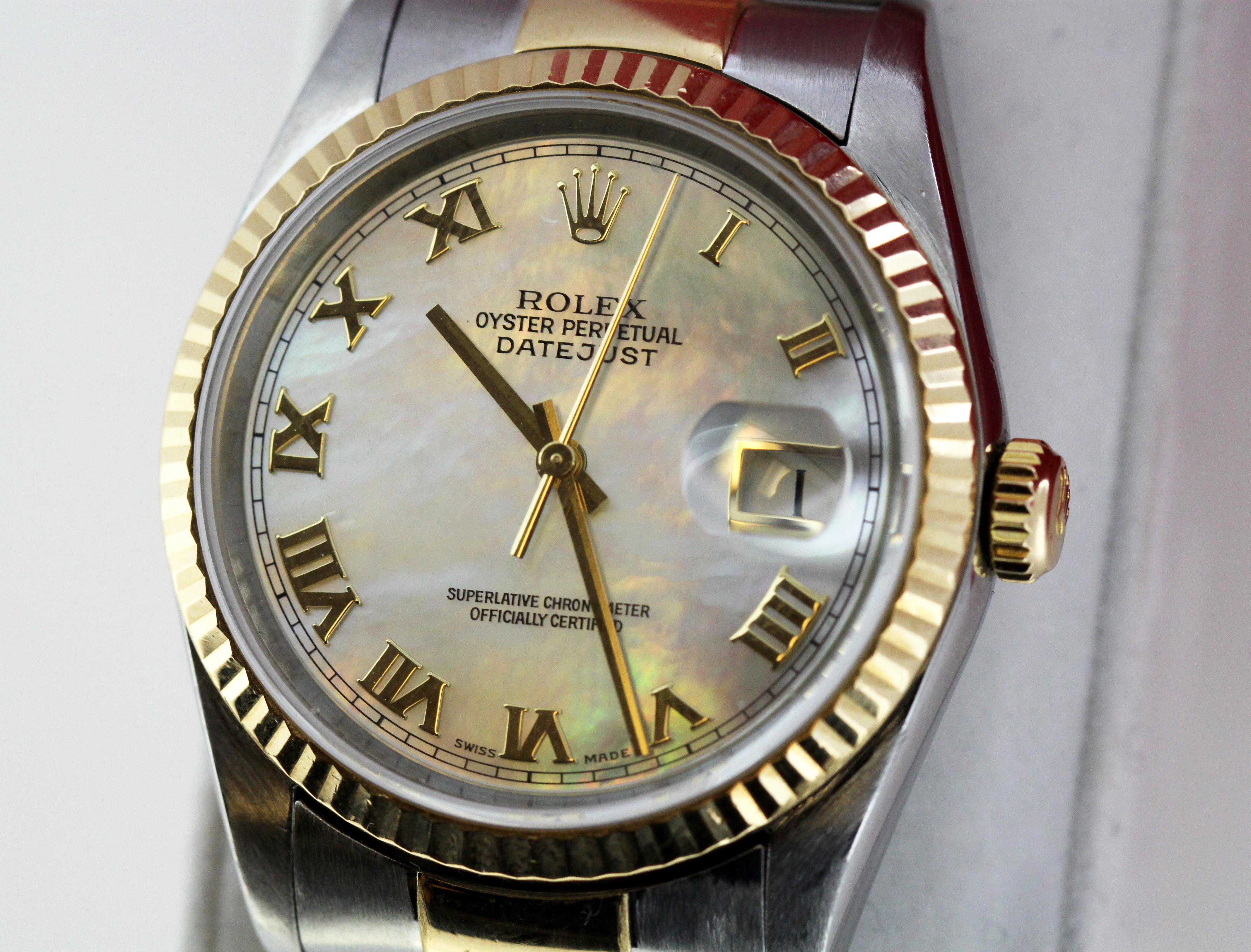Rolex DateJust Ref 16233 Mother of Pearl Dial, Two-Tone Gold / Steel 3