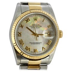 Rolex DateJust Ref 16233 Mother of Pearl Dial, Two-Tone Gold / Steel