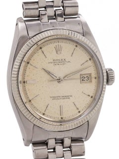 Rolex white gold stainless steel Datejust self winding wristwatch Ref 1601 c1961