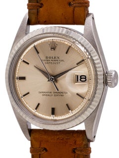Rolex Datejust Ref# 1601 Stainless Steel and 14 Karat White Gold, circa 1962