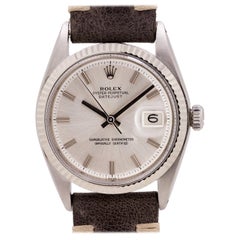 Vintage Rolex Datejust Ref 1601 Stainless Steel and 14 Karat White Gold, circa 1969