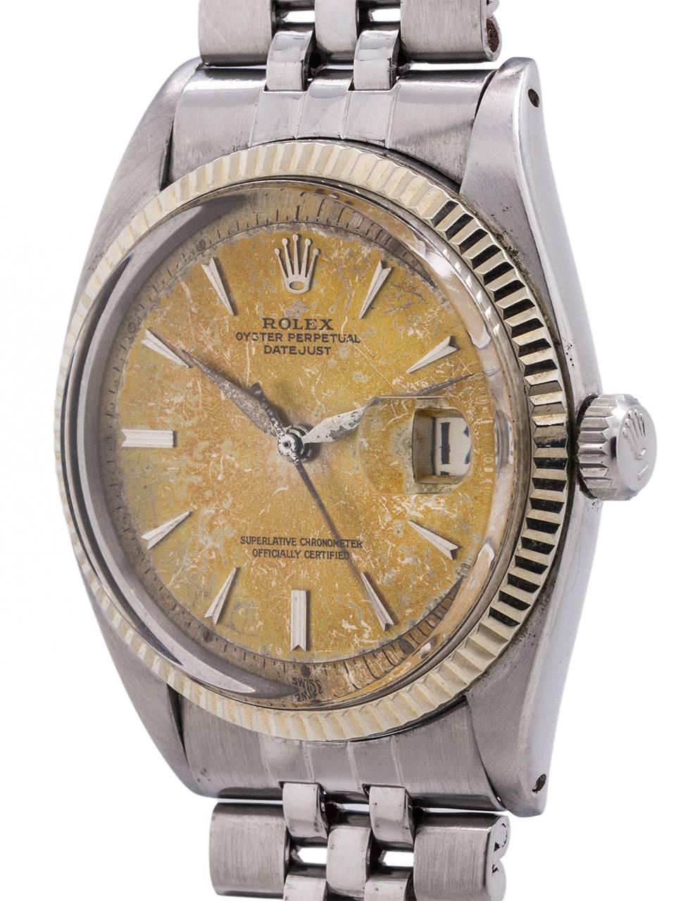 Rolex Stainless Steel Datejust Self Winding Wristwatch ref 1601, circa 1963 In Excellent Condition For Sale In West Hollywood, CA