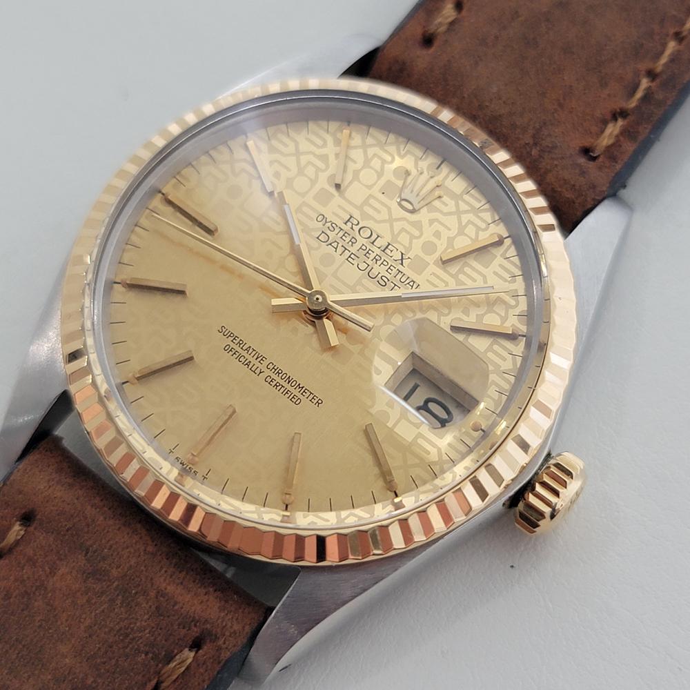 Men's Rolex Datejust Ref 16013 Mens 36mm 18k SS 1980s Computer Dial Automatic RA618B