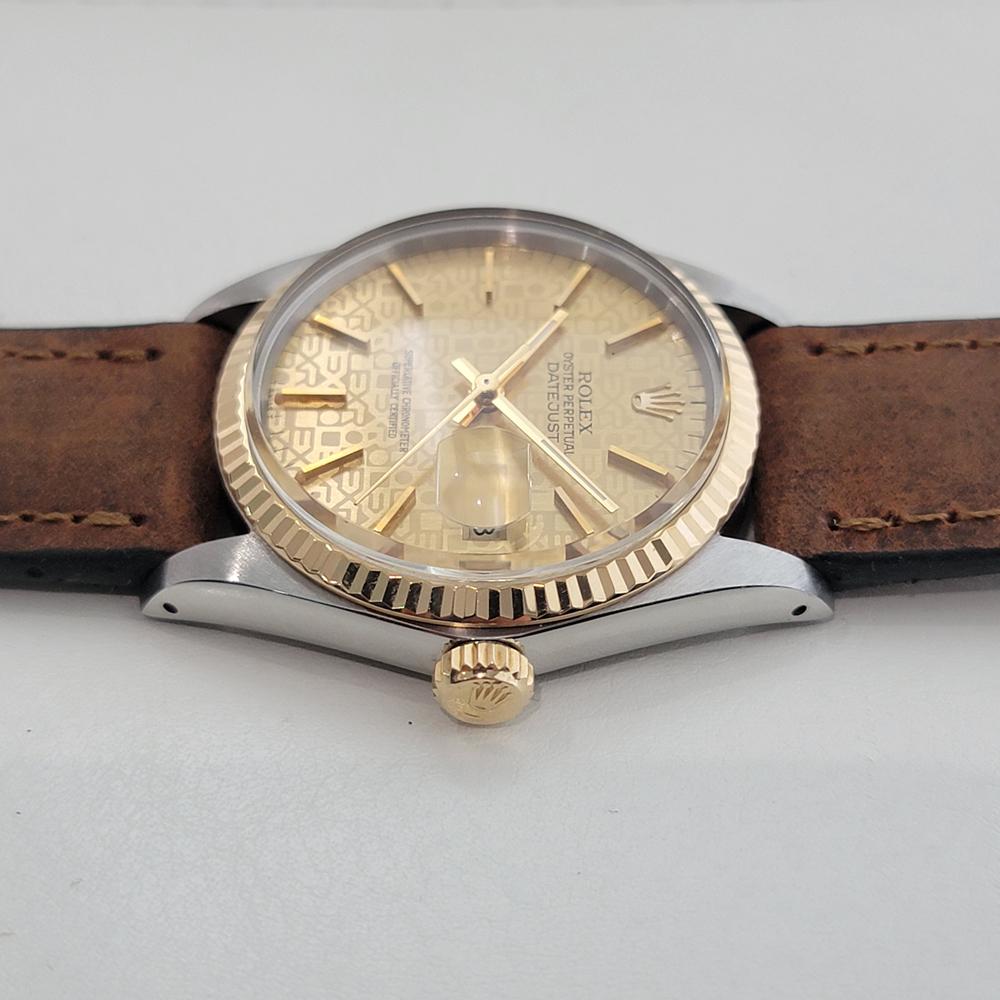 Rolex Datejust Ref 16013 Mens 36mm 18k SS 1980s Computer Dial Automatic RA618B 1