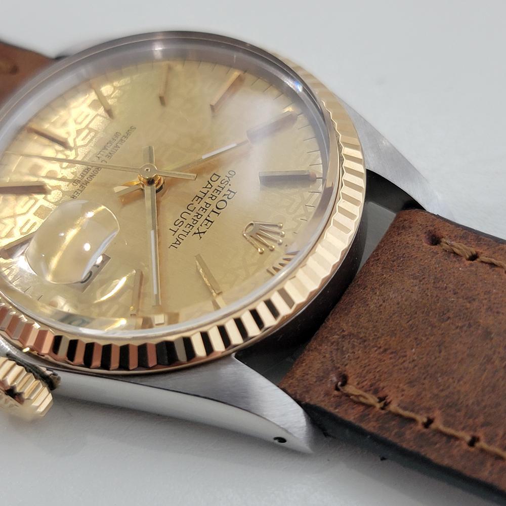Rolex Datejust Ref 16013 Mens 36mm 18k SS 1980s Computer Dial Automatic RA618B 2