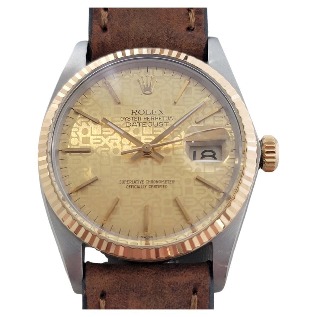 Rolex Datejust Ref 16013 Mens 36mm 18k SS 1980s Computer Dial Automatic RA618B