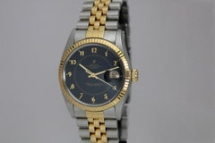 Rolex Datejust Ref 16013 SS and Gold with Black "Boiler Gauge" Dial, circa 1984