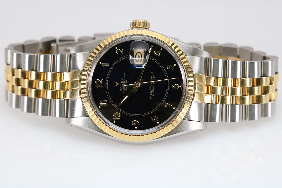 Rolex Datejust Ref 16013 SS and Gold with Black 