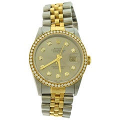 Rolex Datejust Ref. 16013 Steel 2-Tone Yellow Gold Diamond Watch