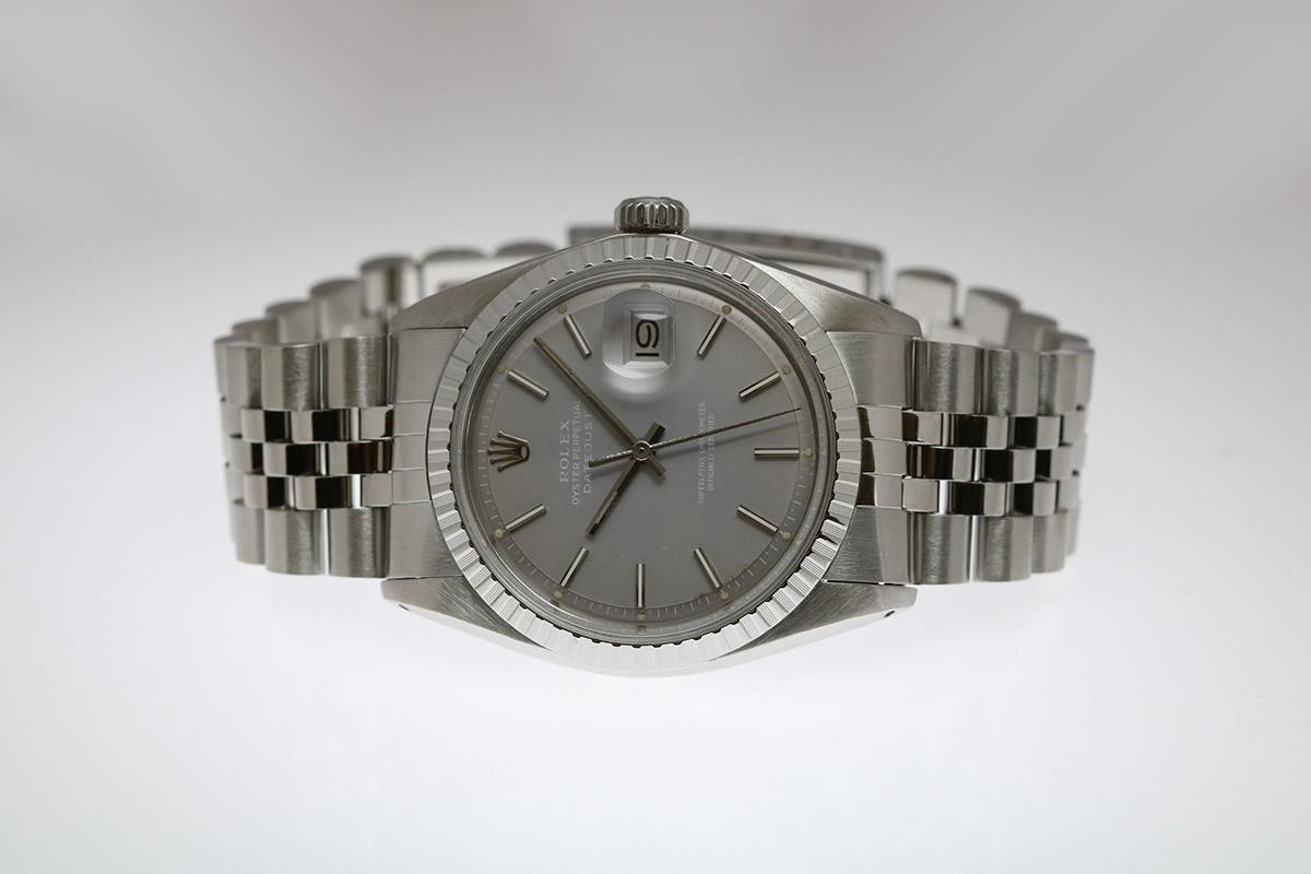 Rolex Datejust Ref 1603 Stainless Steel Slate Dial White Writing, circa 1977 5