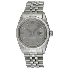 Rolex Datejust Ref 1603 Stainless Steel Slate Dial White Writing, circa 1977