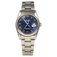 Rolex Datejust Ref. 16200 Blue Dial Roman Numerals Stainless Steel