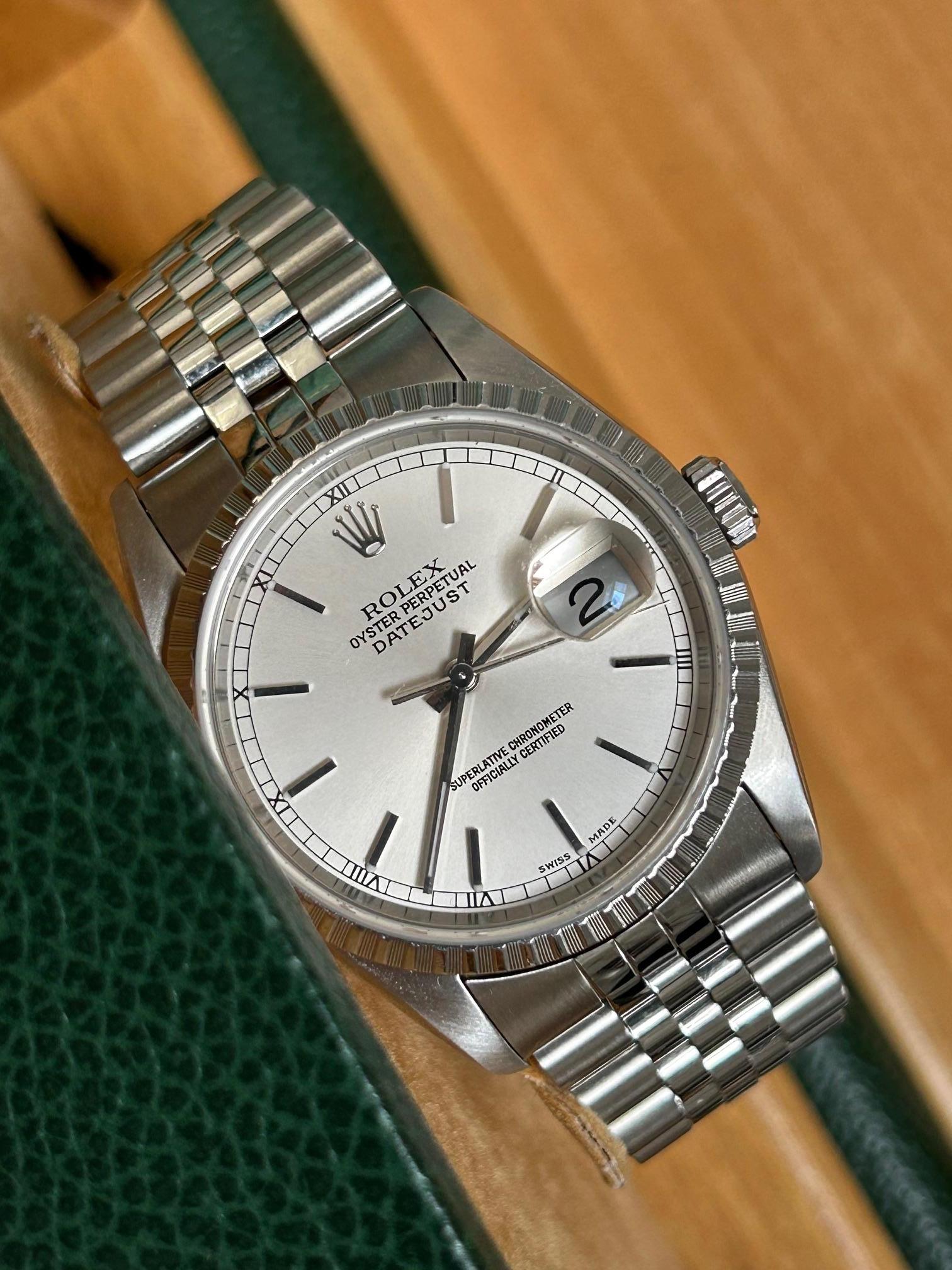Rolex Datejust Ref 16220 Armbanduhr, Jubiläumsarmband, kompletter Satz, UK 2003. im Angebot 5