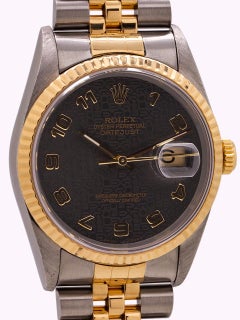 Rolex DateJust Ref# 16233 Stainless Steel and 18 Karat Jubilee Dial, circa 1993