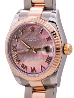 Rolex Datejust Ref 178271 SS/18K RG Midsize Mother of Pearl B & P, circa 2008