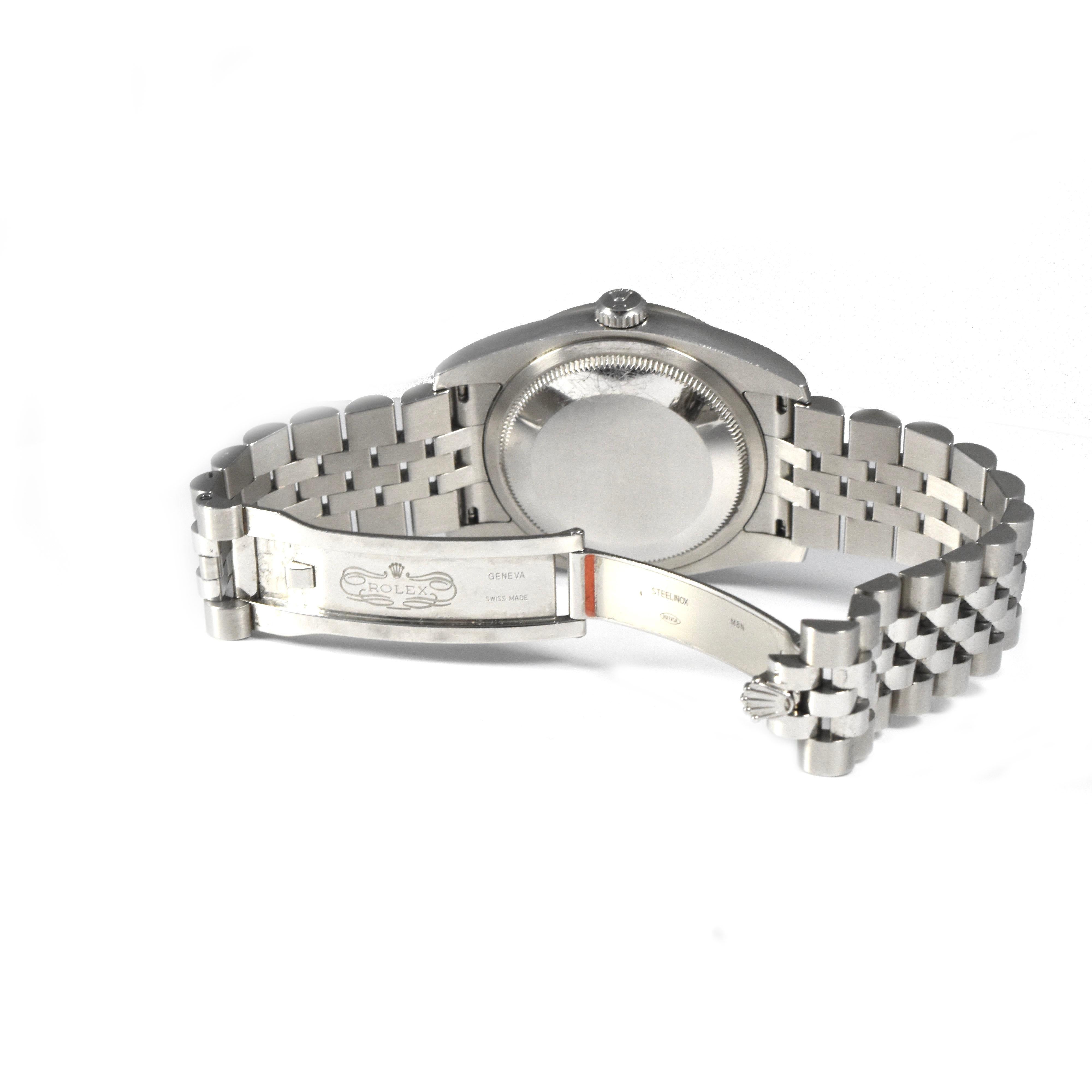 Modern Rolex Datejust Ref 116244 Diamond Bezel Stainless Steel Watch