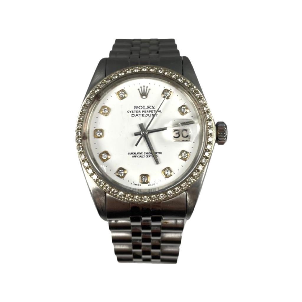 Women's or Men's Rolex Datejust Ref.16030 Stainless Steel Jubilee Diamond Dial & Bezel Watch