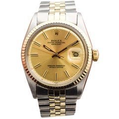 Rolex Datejust Reference 1601 14 Karat Gold and Stainless Steel Watch, 1973