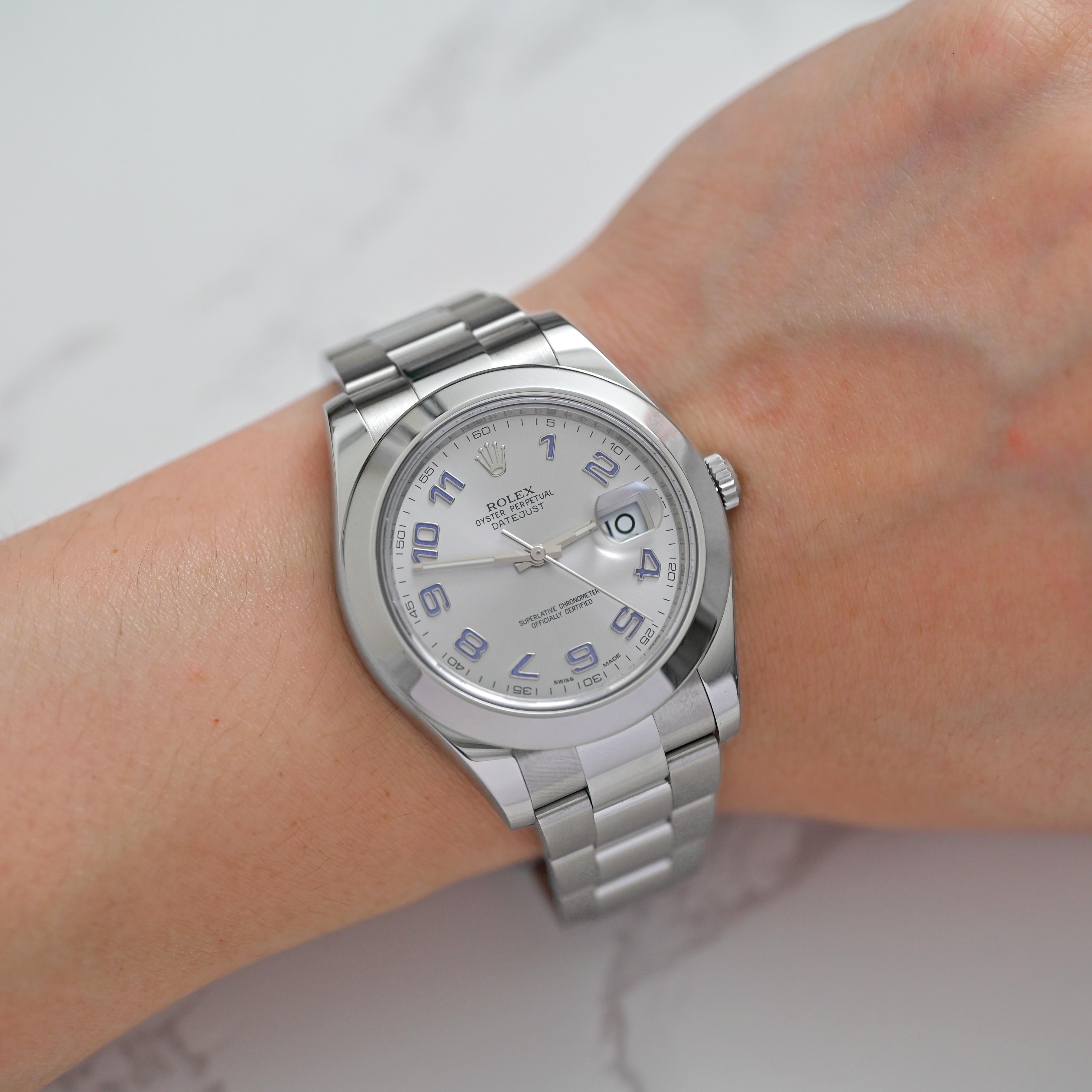 Rolex Datejust Numeri Arabi in rodio 116300 con scatola e carta, 2016 in vendita 6