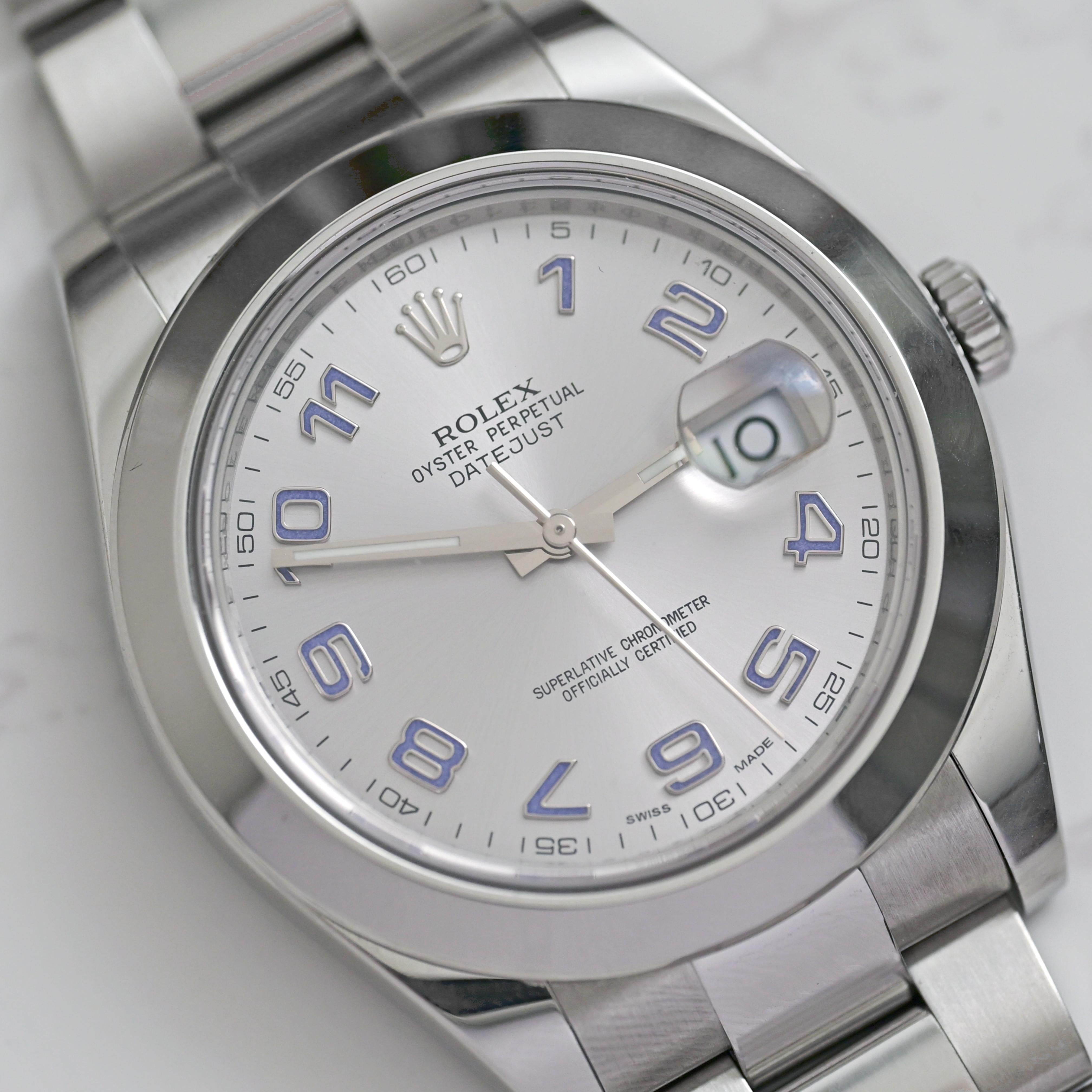 Rolex Datejust Numeri Arabi in rodio 116300 con scatola e carta, 2016 in vendita 2