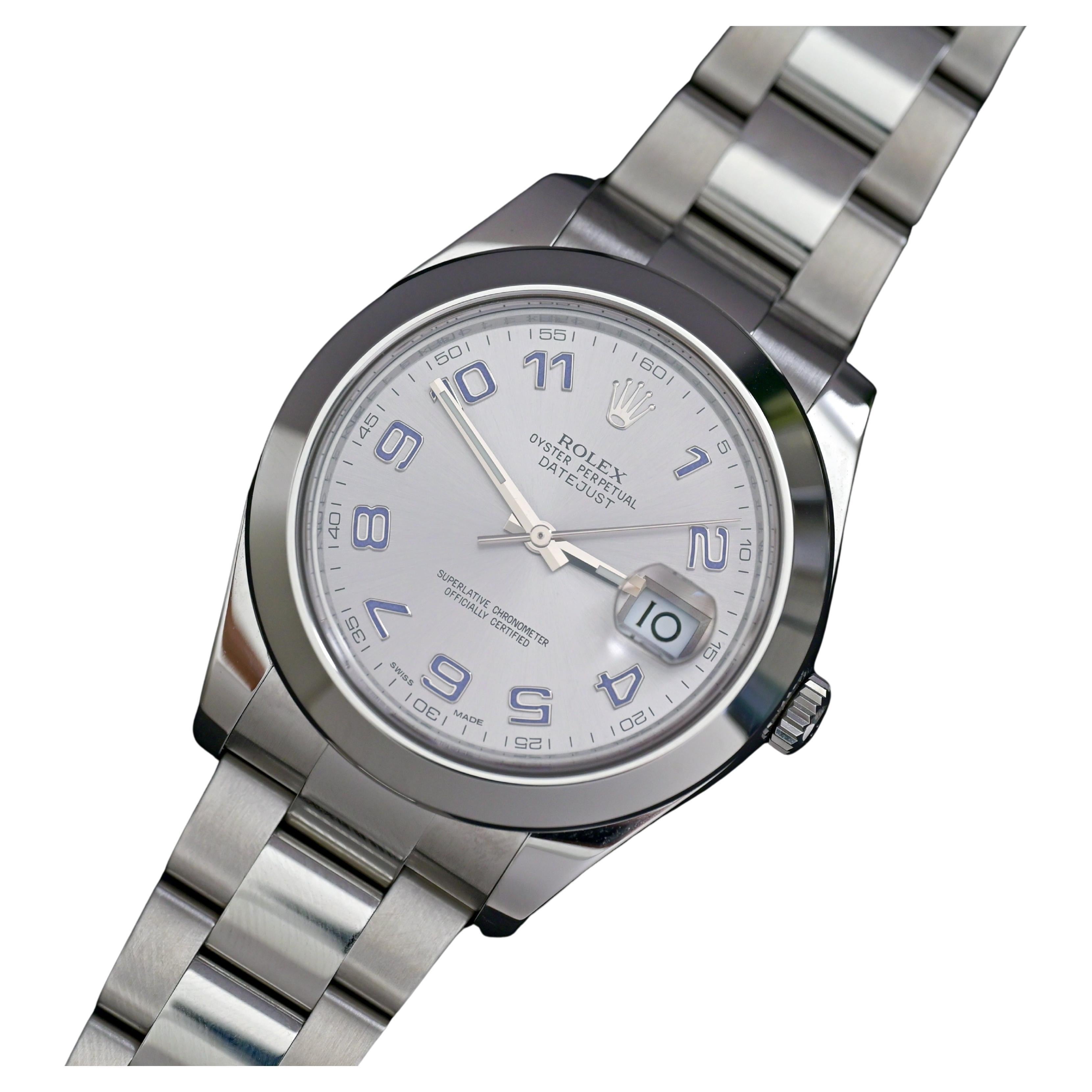 Rolex Datejust Rhodium Arabic Numerals 116300 with box & paper, 2016