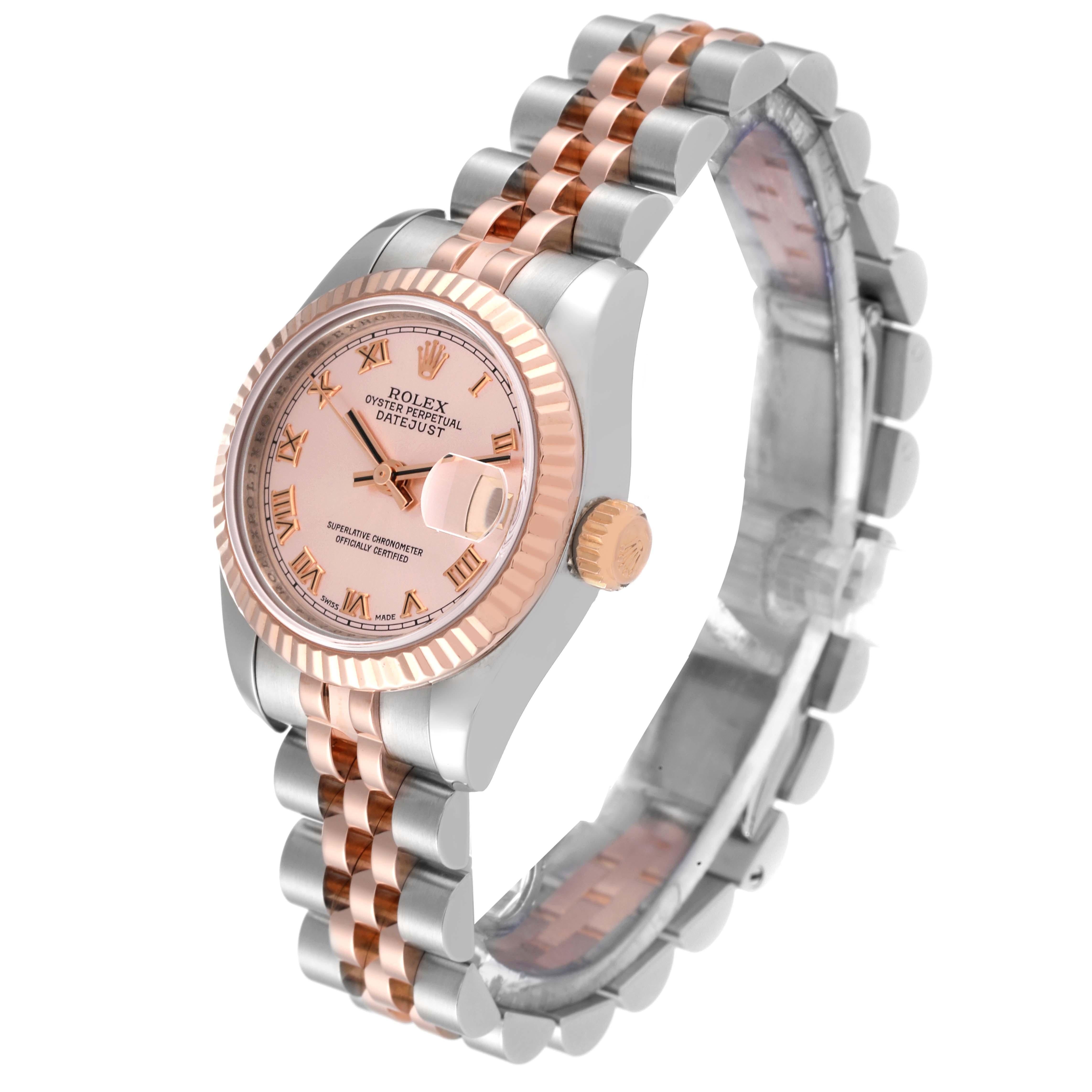 Women's Rolex Datejust Roman Dial Steel Rose Gold Ladies Watch 179171