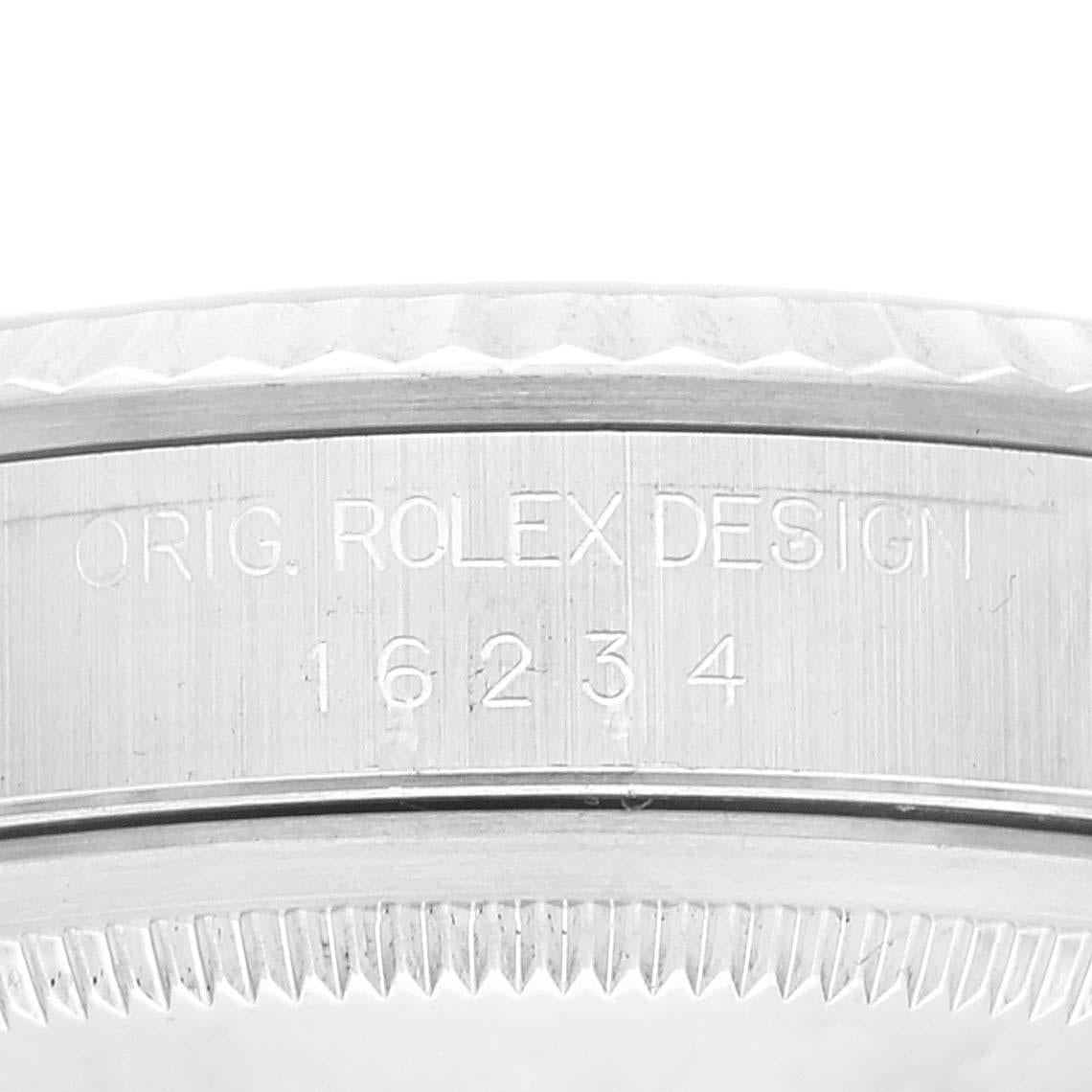 Rolex Datejust Roman Dial Steel White Gold Mens Watch 16234 Box Papers 1