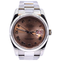 Rolex Datejust Roman Stainless Steel Watch 116200