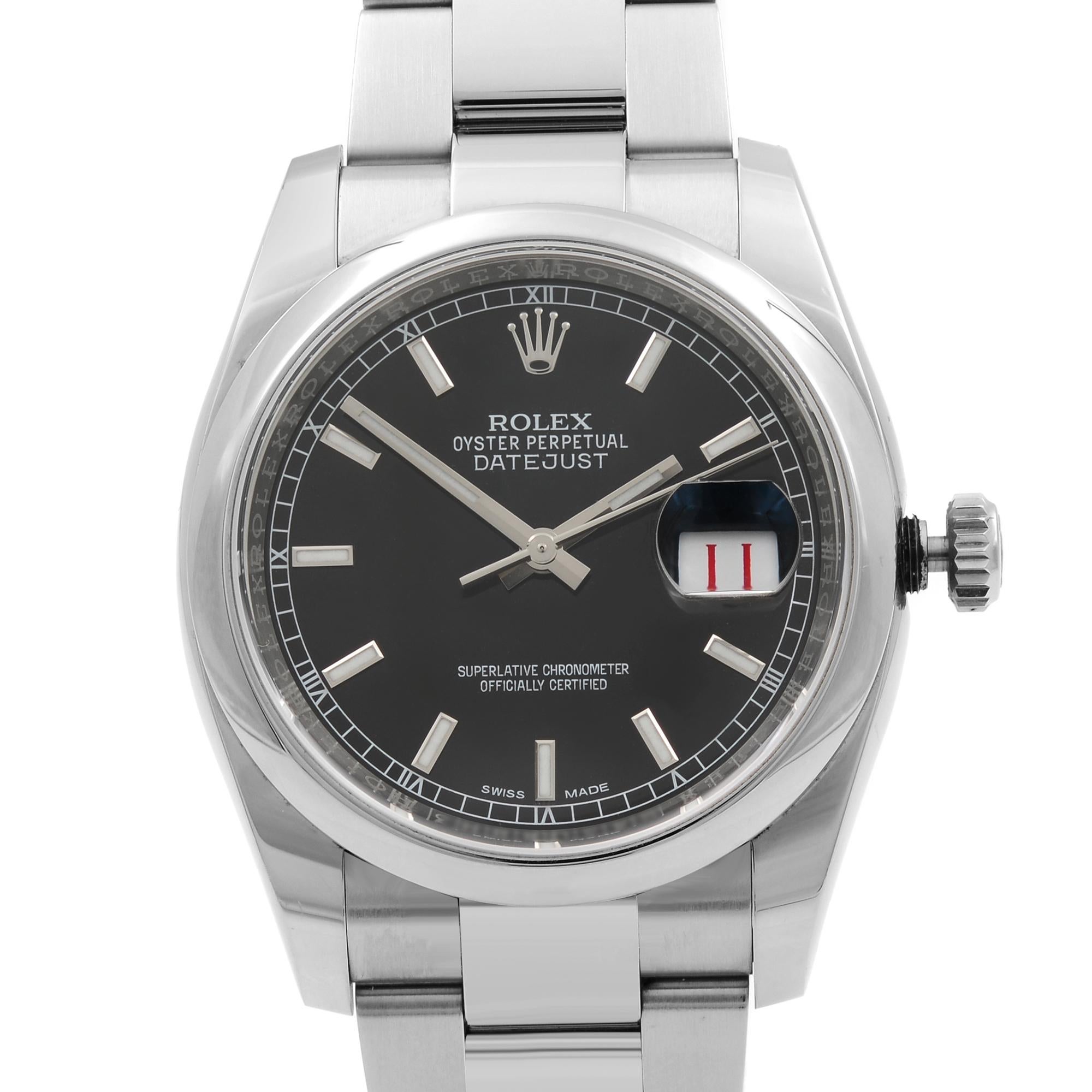 Original Box and Papers are included Covered by a one-year Chronostore warranty.
Details:
Model Number 116200 bkso
Brand Rolex
Department Men
Style Classic, Luxury
Model Rolex Datejust 116200
Band Color Steel
Dial Color Black
Case Color