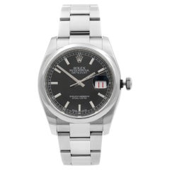 Rolex Datejust Roulette Date 36mm Steel Black Dial Automatic Mens Watch 116200
