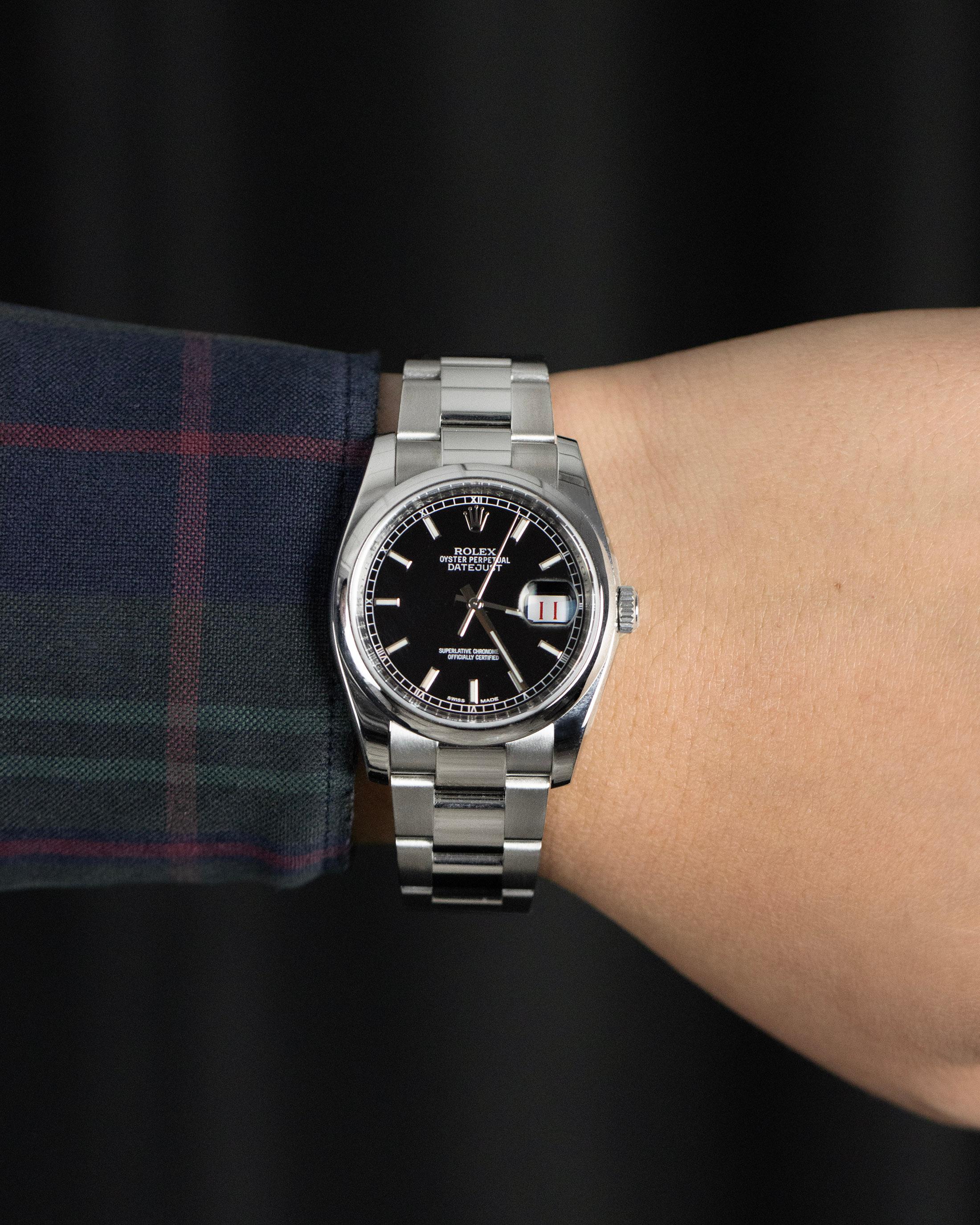 Rolex Datejust Roulette Date Edelstahl-Armbanduhr Ref. 116200 für Damen oder Herren im Angebot