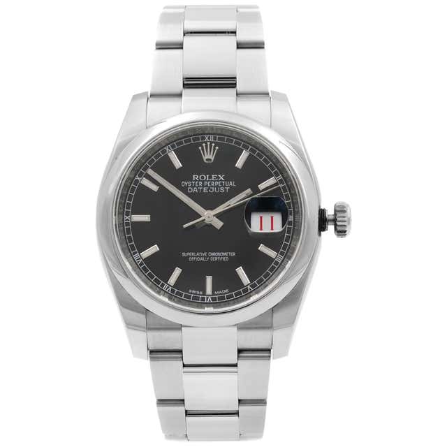 Rolex Datejust Roulette Date Steel Black Dial Automatic Men's Watch ...